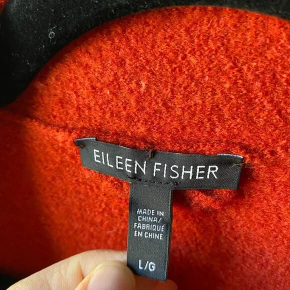 Eileen Fisher Felted Drape Jacket w Buckle - Picture 2 of 5